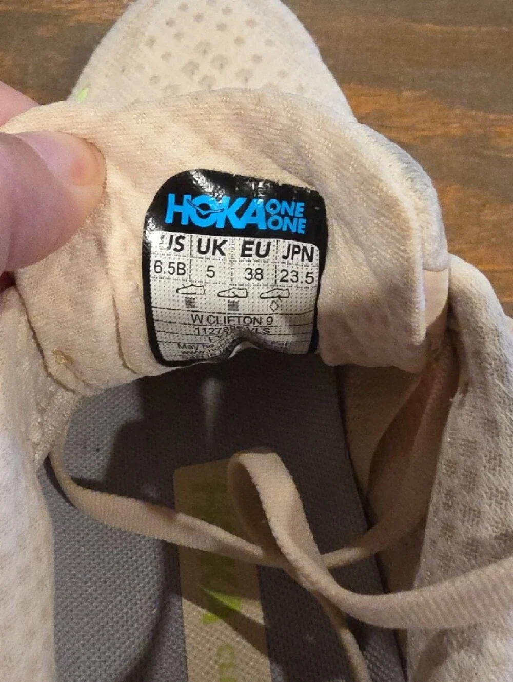 Hoka White Running Sneakers with Pastel Blue, Yellow & Lime Accents - Picture 6 of 10